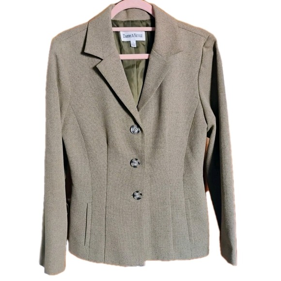 Danny & Nicole Blazer Jacket Size 8 Green Business Professional Career Wear - Picture 1 of 6
